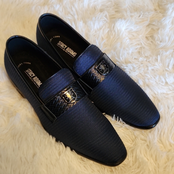 Stacy Adams Men\'s Dark Blue Loafers Shoes Brand New No Tag main image 6